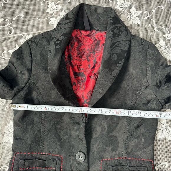 Desigual Black Brocade Blazer - Picture 15 of 15